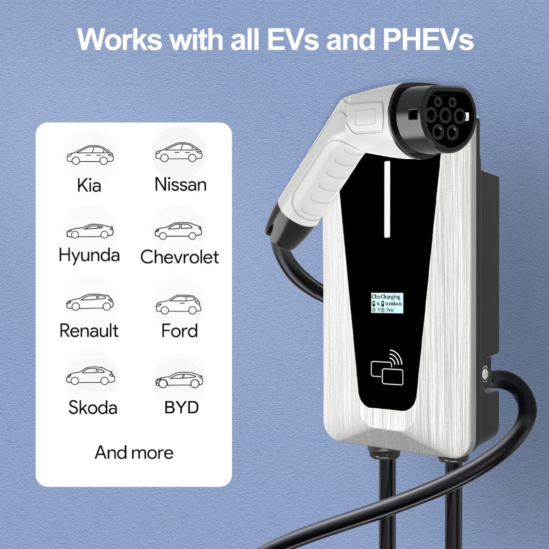 Budget-Friendly Home Essential Wall-mounted 7KW Type 2 EV Charging Station view 3