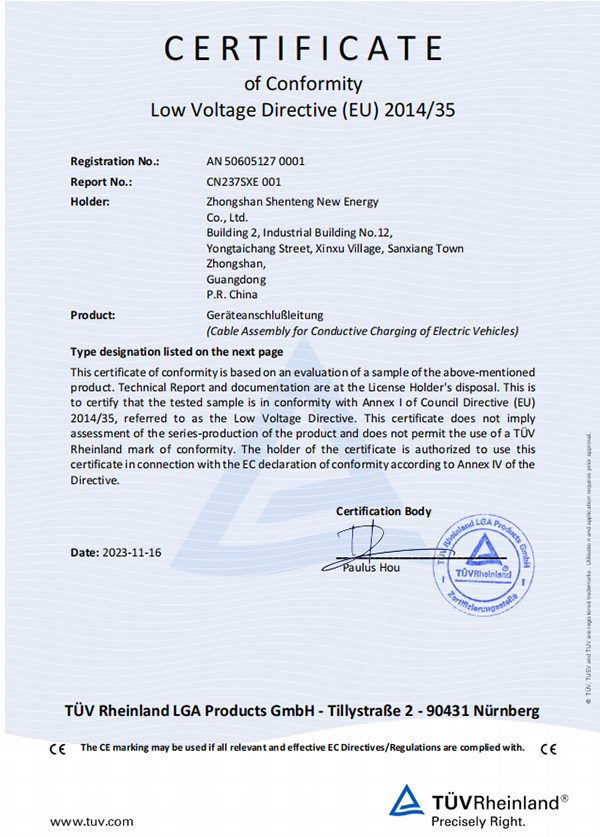 TUV CE Certificate