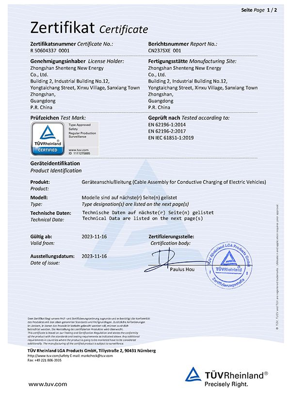 TUV Mark Certificate