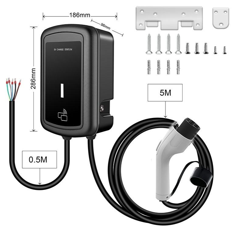 Waterproof App Control Single Phase 7KW GB/T Wall-mounted EV Charging Station detail