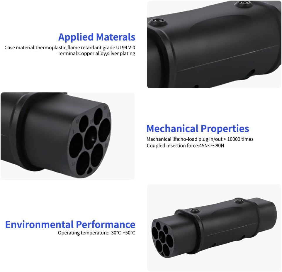 Type 2 to GBT EV Adapter 1Phase/3Phase Type 2 to GBT Conversion Connector Electric Vehicle Charging Adapter IEC 62196 to GBT detail
