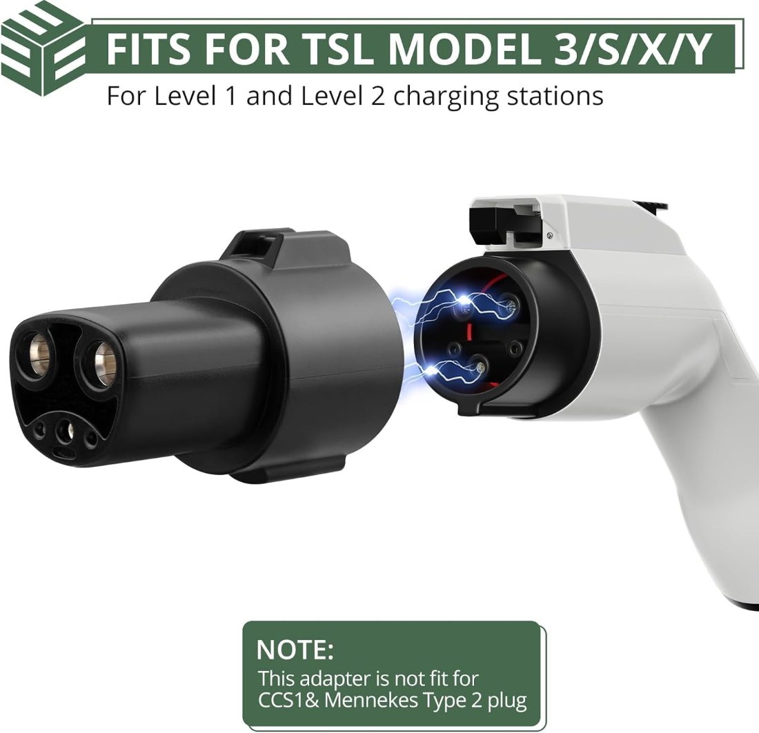 Type 1 To Tesla Adapter NACS J1772 to Tesla 60 Amp 110V/250V Charging Adapter EV Charger Adapter detail