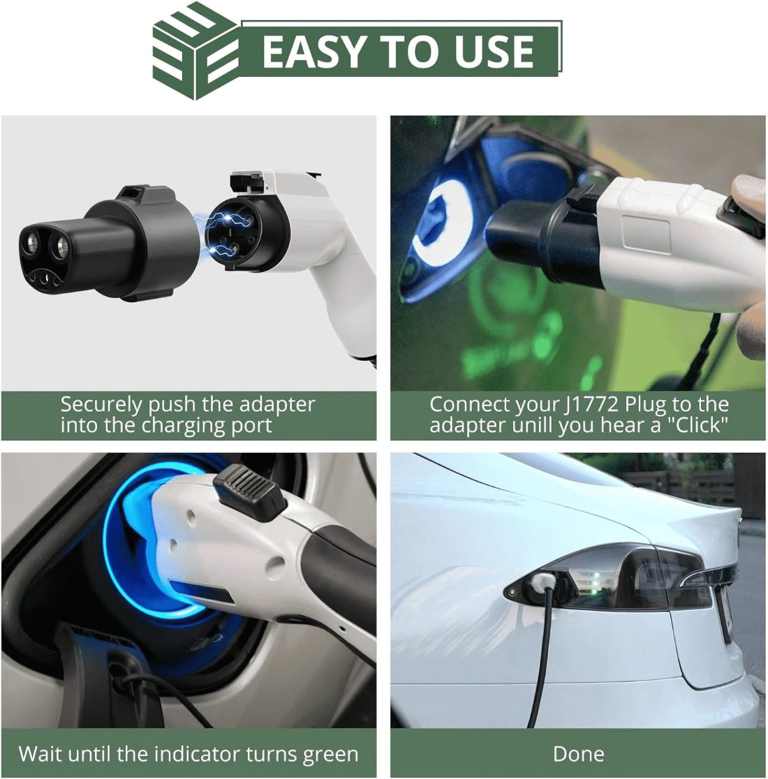 Type 1 To Tesla Adapter NACS J1772 to Tesla 60 Amp 110V/250V Charging Adapter EV Charger Adapter detail