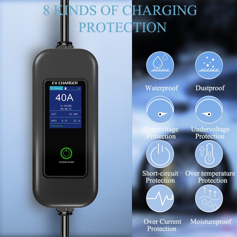 Home Essential Single Phase 40A 9.6KW Tesla Portable EV Charger detail