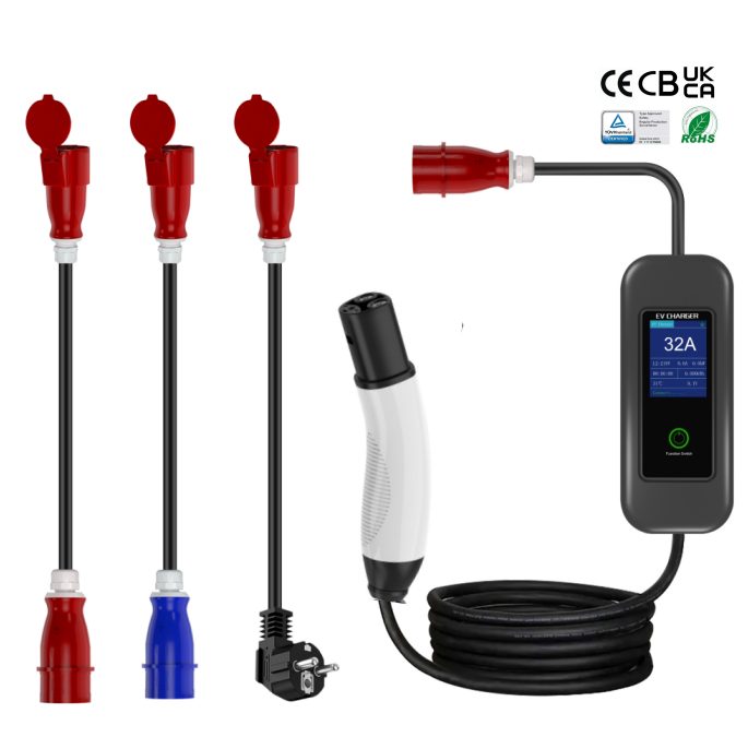 NACS EV charger Portable Tesla electric Car 16A 32A 40A changeable plugs (manually current adjustment and wide current range) detail