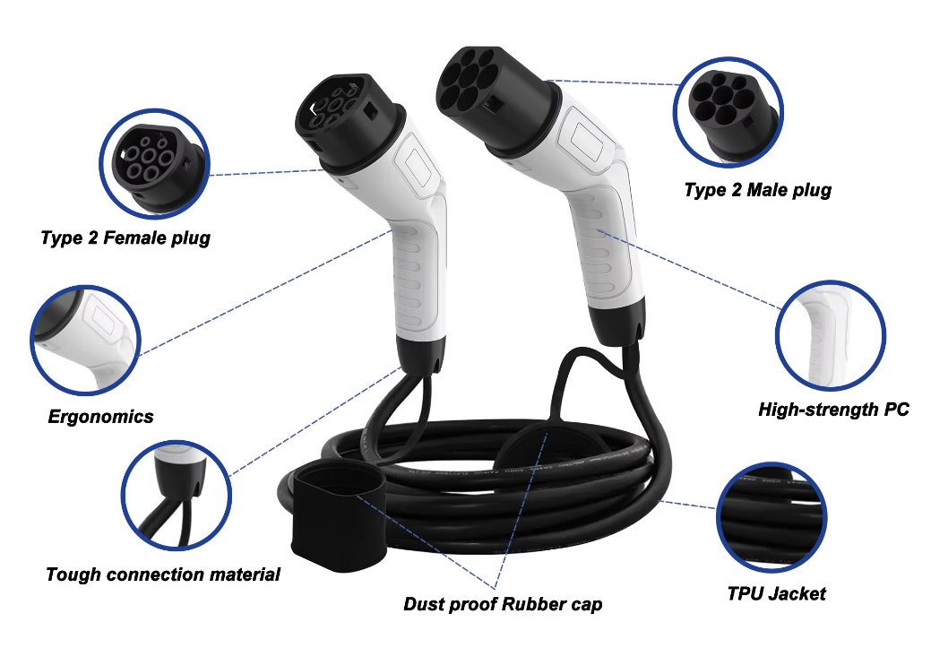 EV charging cable 5m fast charge 16A 32A Current detail