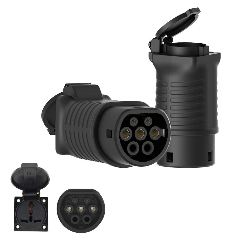 Electric Vehicle Car Side Type2 to Schuko Socket V2L Adapter detail