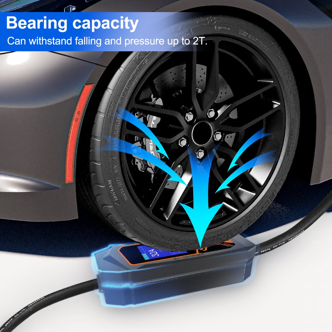 Single Phase 32A 7KW Adjustable Current Type 1 J1772 Portable EV Charger with CEE Power Plug detail