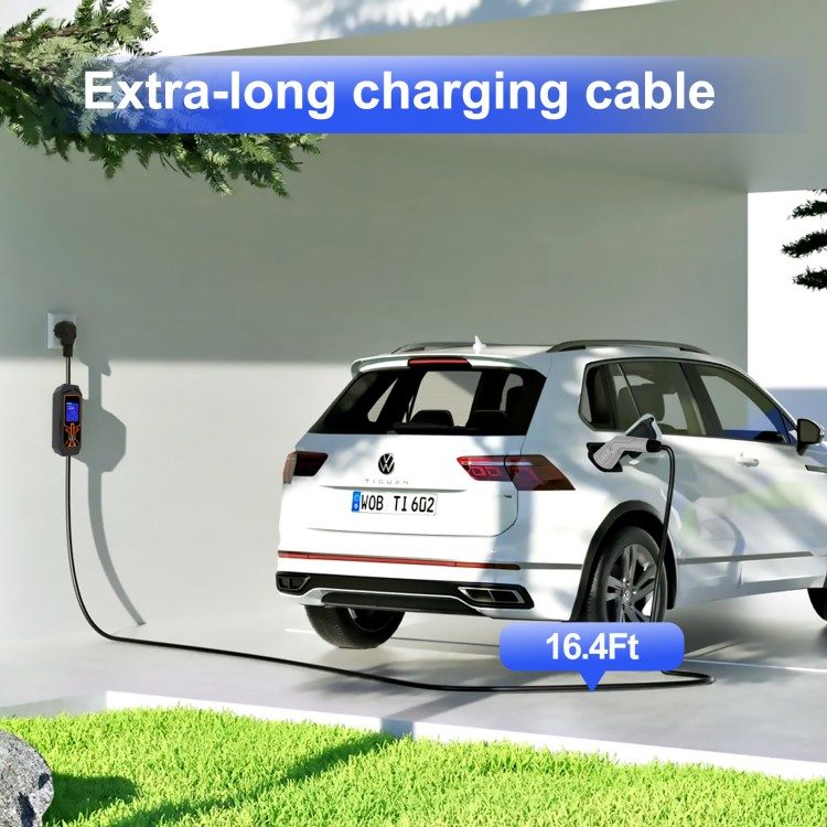 32A Portable Tesla Home Charger with 16.4 FT Charging Cable detail
