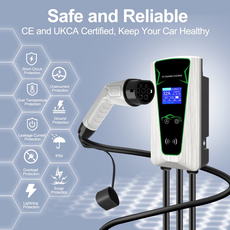 EV Charger Factory Type 2 7kw 11kw 22kw Wireless App Wall Mounted Fast Electric Charging Station AC EV Car Charger Support RFID detail