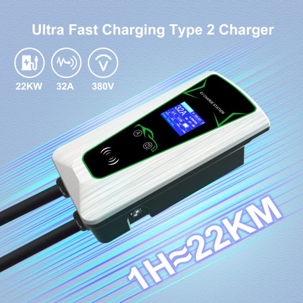 EV Charger Factory Type 2 7kw 11kw 22kw Wireless App Wall Mounted Fast Electric Charging Station AC EV Car Charger Support RFID detail