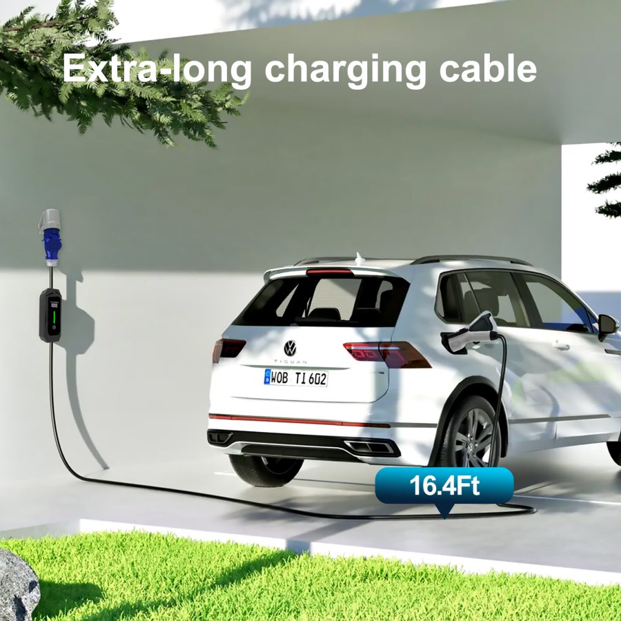 Smart Life or Tuya App Control 7KW Type1 J1772 Portable EV Charger with CEE Power Plug detail