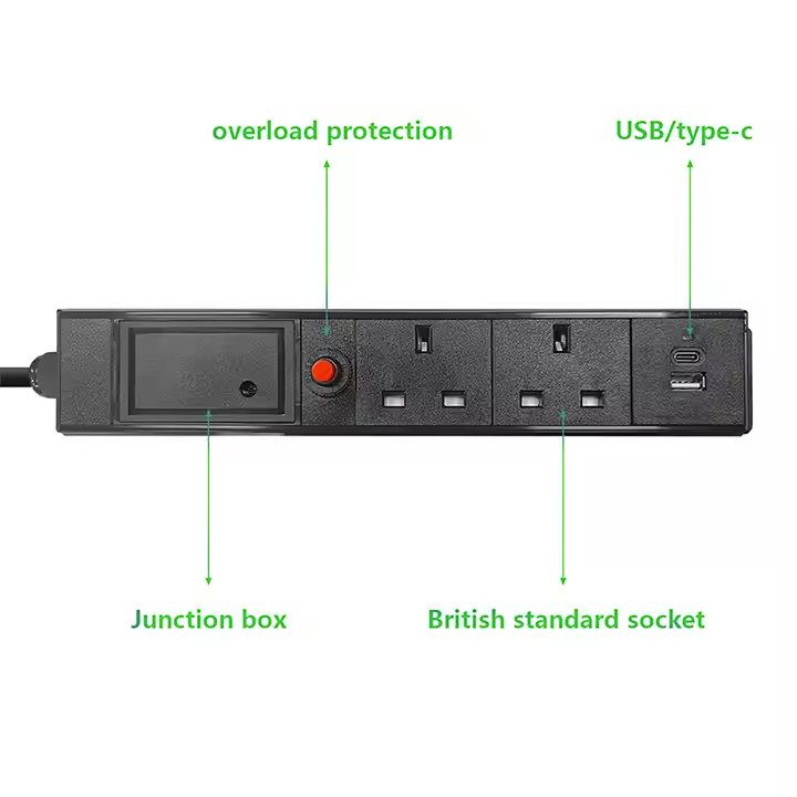 V2L Single Phase 13A Type 2 EV Discharger with Extended Power Cord and UK Sockets detail