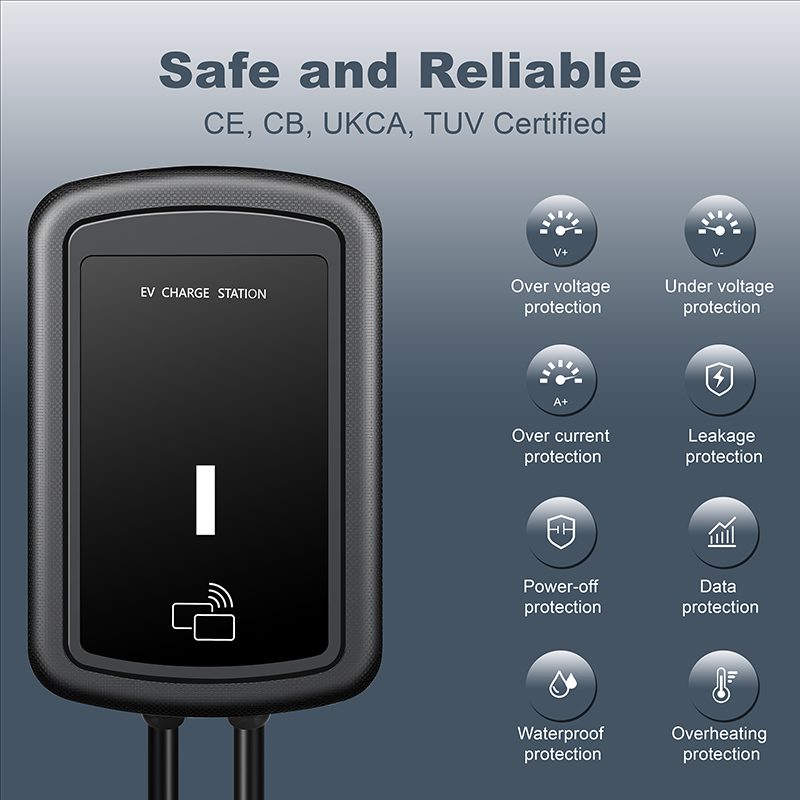 Waterproof App Control Single Phase 7KW GB/T Wall-mounted EV Charging Station view 5