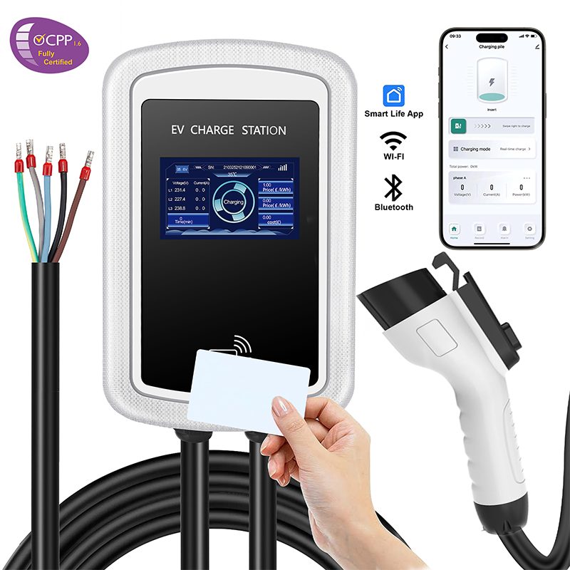 Commercial Single or Three Phase 7/11/22KW Type 1 Wall-mounted EV Charging Station