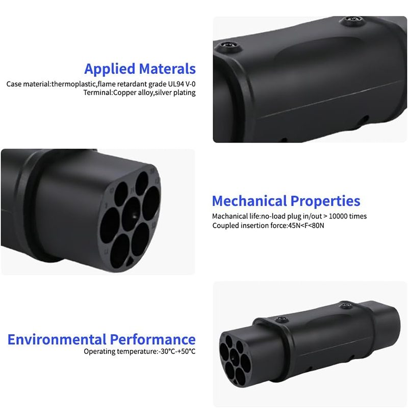 Type 2 to GBT EV Adapter 1Phase/3Phase Type 2 to GBT Conversion Connector view 3