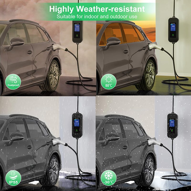 32A 3 Phase Smart Charger 22KW AC Home EV Charging Stations Type 2 AC Electric Vehicle Charger with Converter Cables view 5