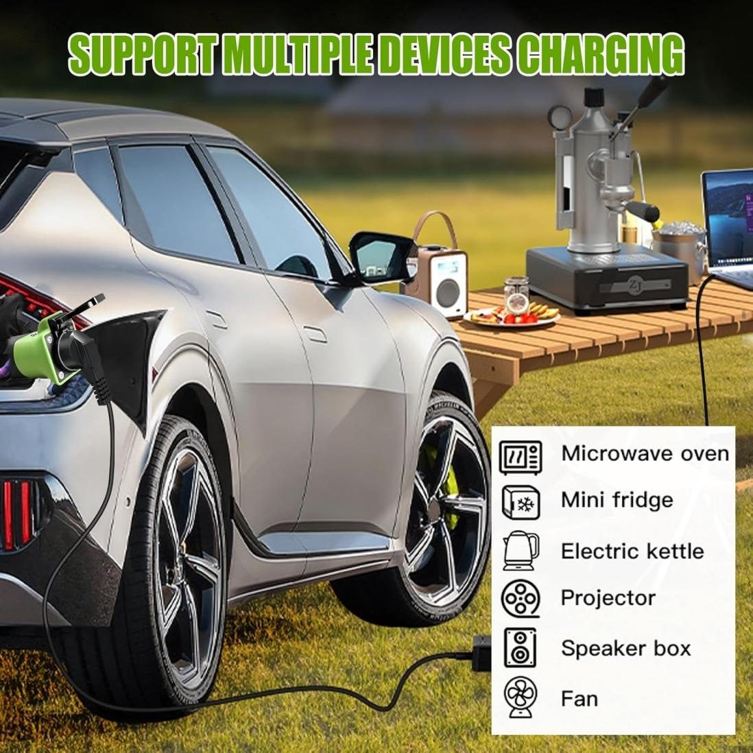 Electric Vehicle Car Side Type2 to Schuko Socket V2L Adapter view 5