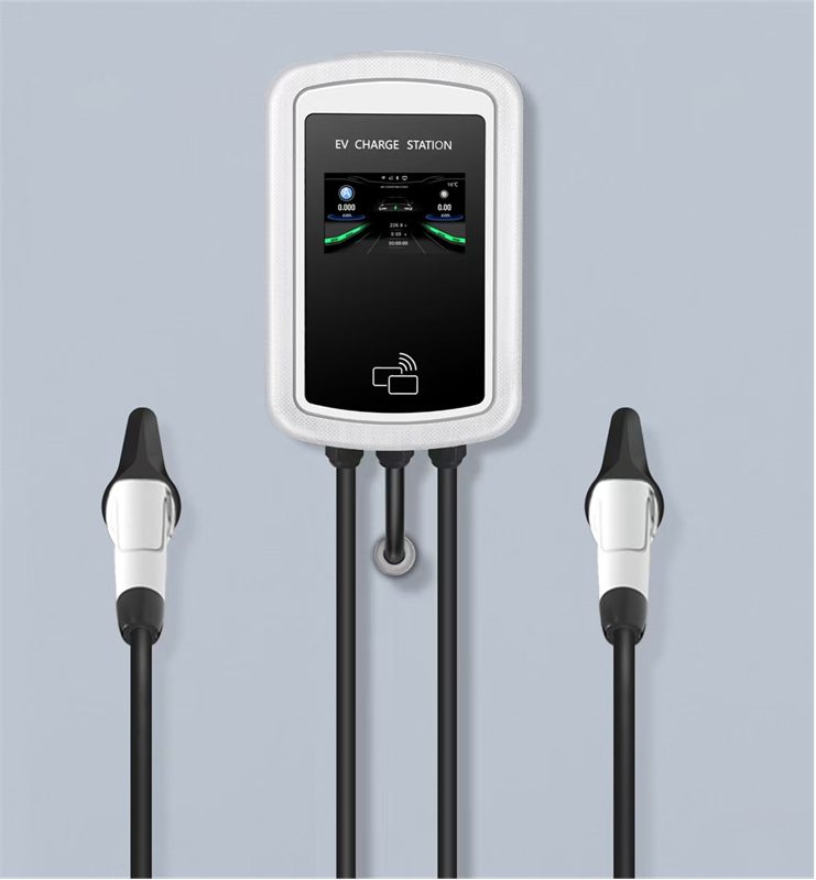 Home Use 7KW Type 2 Wall-mounted EV Charging Station with Double Type 2 Charger Plugs